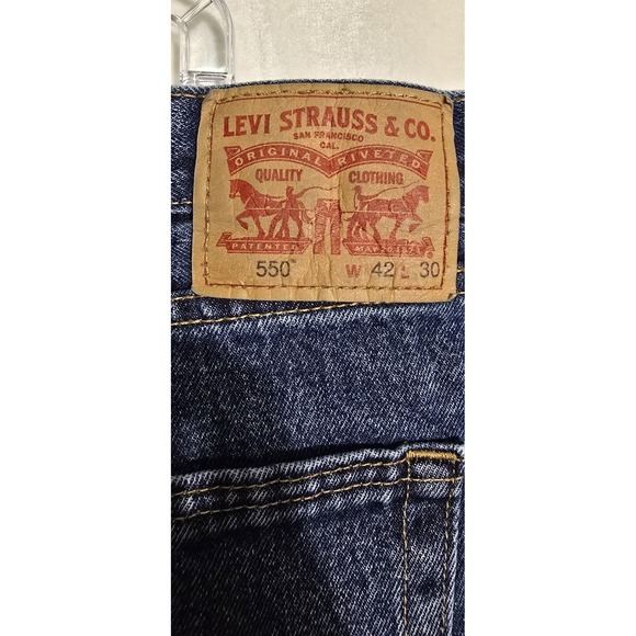 Levi's 550 Mens Relaxed Fit Light Dark Wash Denim‎ Jeans 42x30 - Picture 3 of 8